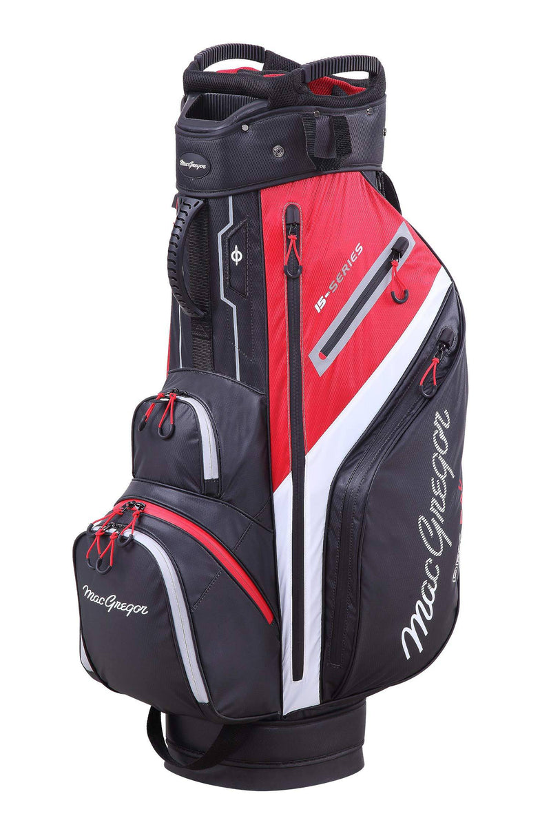 MacGregor Golf MACTEC 15 Series Water Resistant Golf Club Cart Bag, 10", Black/Red - Golf Gift