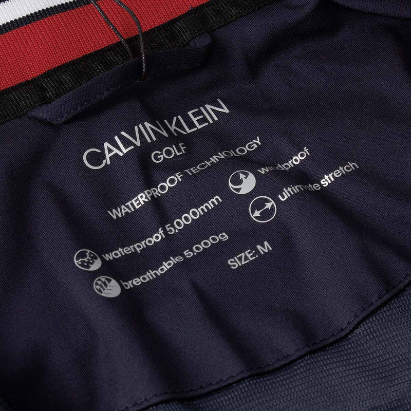 Calvin Klein Mens Waterproof Half Zip Jacket - Navy/Red - L - Golf Gift