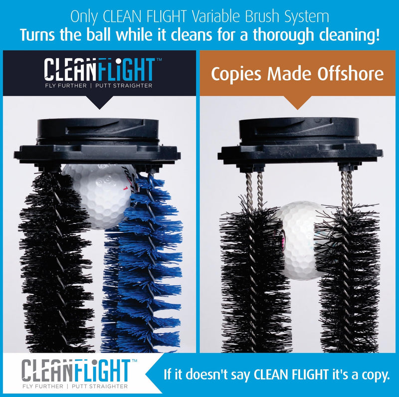 Clean Flight Premium Golf Ball Washer - Portable Cleaner for Golf Bag or Cart - Best Golf Accessories Gifts for Men & Women. (1 PACK) - Golf Gift