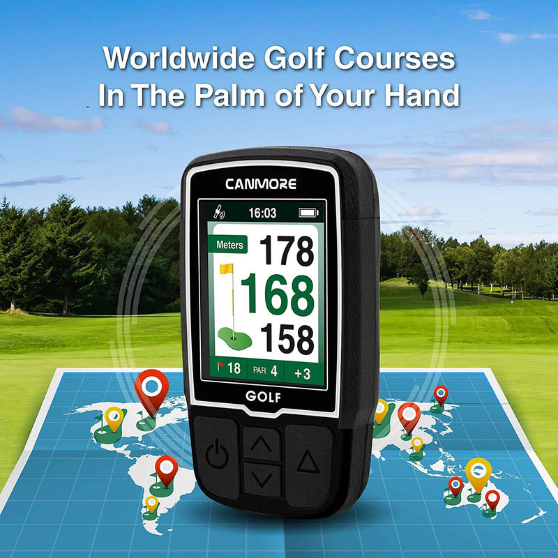 CANMORE HG200 Handheld Golf GPS & Case - Essential Golf Course Data and Score Sheet - Minimalist & User Friendly - 41,000+ Free Courses Worldwide and Growing - 4ATM Waterproof - 1-Year Warranty - Golf Gift