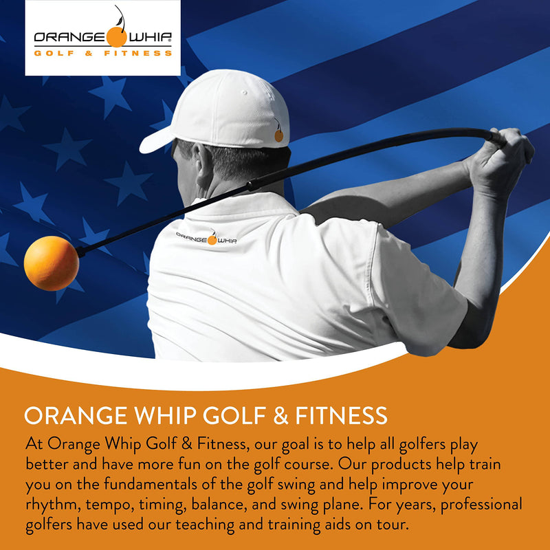 Orange Whip Full-Sized Golf Swing Trainer Aid - for Improved Rhythm, Flexibility, Balance, Tempo, and Strength |Black/Orange|47" - Golf Gift