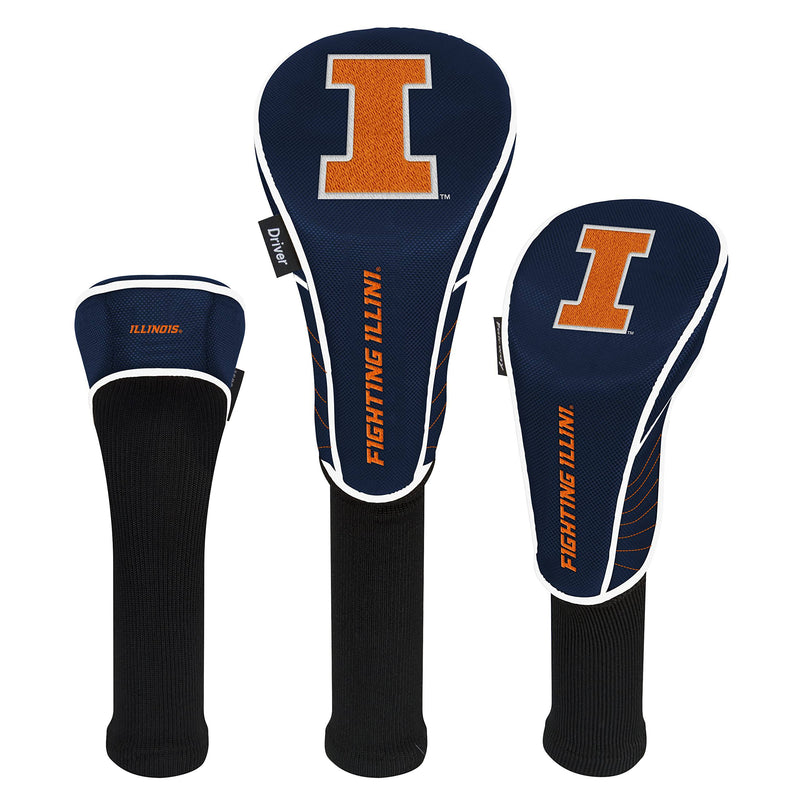 Team Effort Illinois Fighting Illini Set of Three Headcovers - Golf Gift