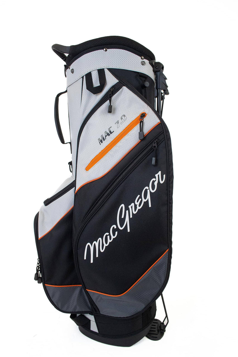 MacGregor Golf MACTEC 7.0 Golf Club Stand Bag, 9.5", Silver/Black/Orange - Golf Gift