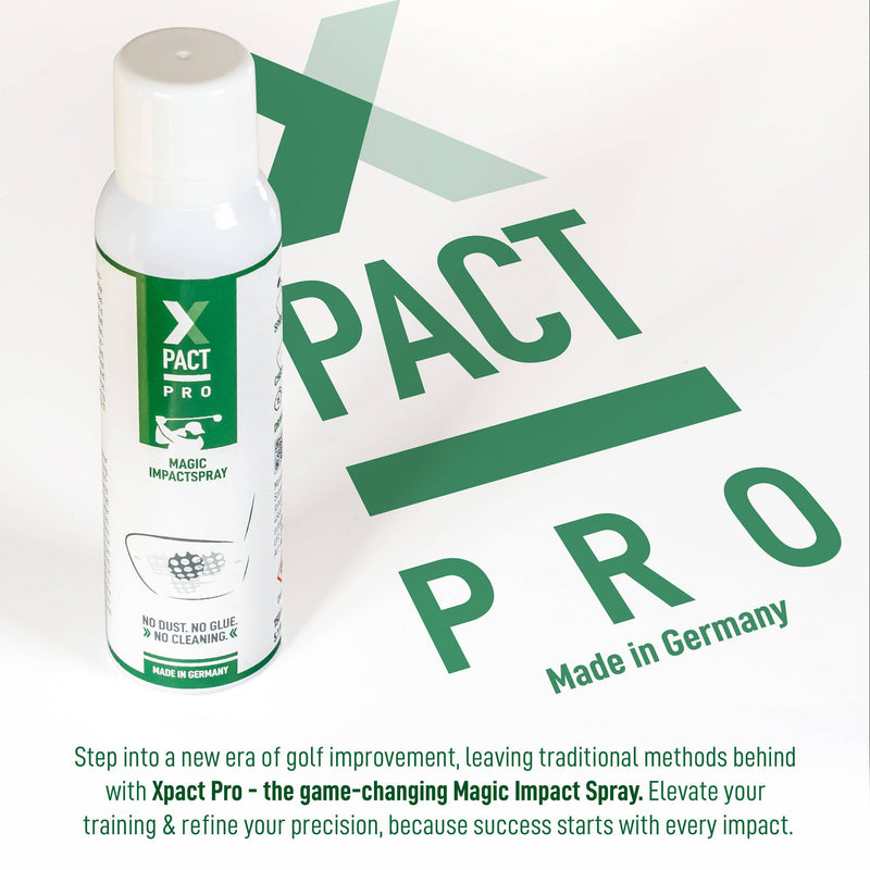 Xpact Pro Golf Impact Spray - Self-Evaporating Golf Club Spray for Direct Feedback on Impact Points - Improved Ball Flight, & Sweet Spot Accuracy - Up to 800 Tee Shots, Golf Gift for Golfers, 150ml - Golf Gift