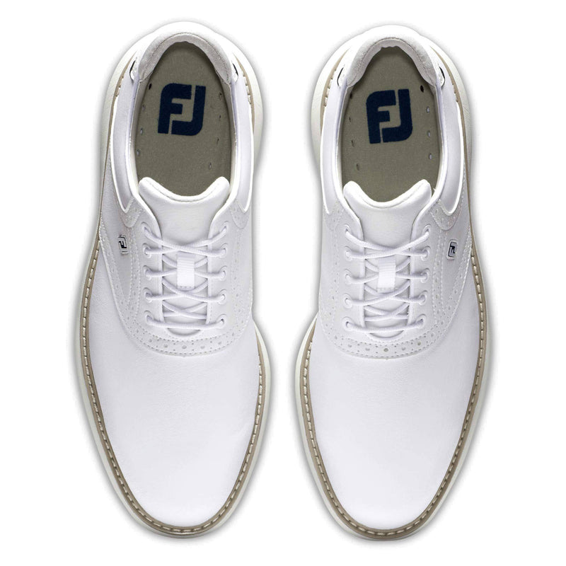 FootJoy Men's FJ Traditions Golf Shoes, White, 9 UK - Golf Gift