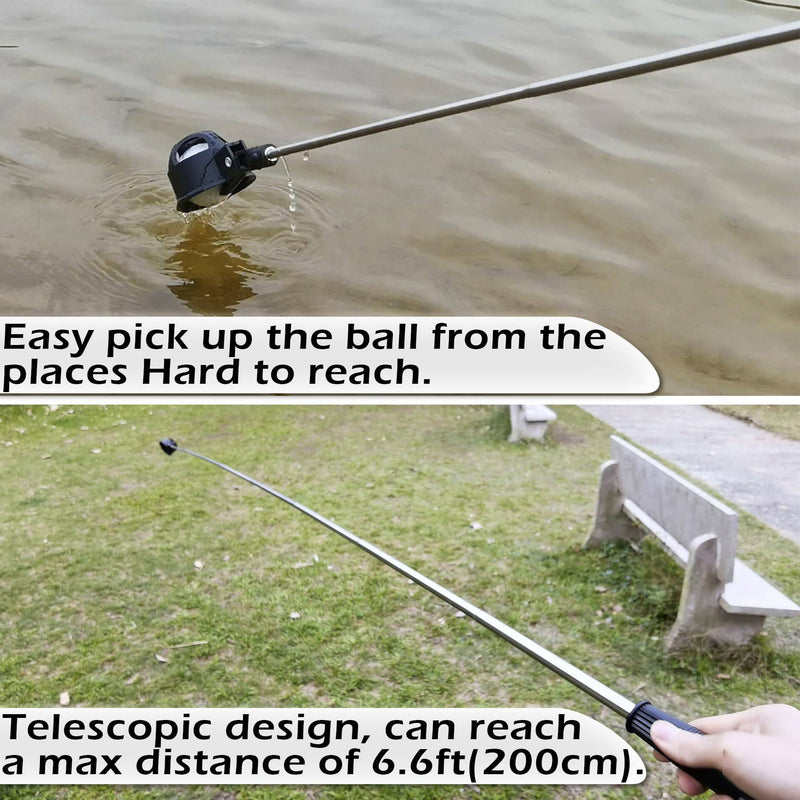 Famgee Portable Retractable Golf Ball Retriever Telescopic Scoop Saver Pick Up Automatic Locking Stainless Steel Shaft Tool - Golf Gift