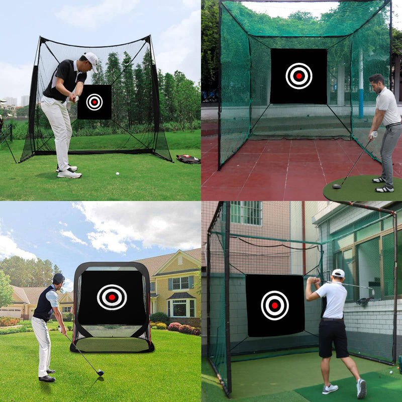 Golf Target Cloth 58" x 59" Hitting Net Targets with 3 Golf Practice Ball for Golf Training Driving Range Backyard Practice Net Backyard Garden Outdoor Indoor (58" x 59" Cloth in Black) - Golf Gift