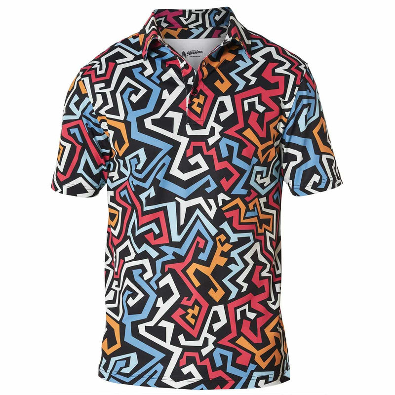 Royal & Awesome Graffiti Golf Polo Shirts for Men, Golf Tops for Men, Golf Shirts Men, Men's Golf Shirts, Mens Golf Polo Shirts - Golf Gift