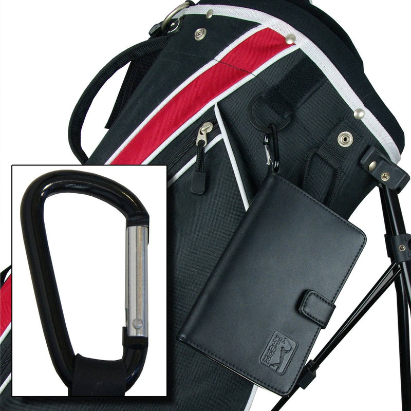 PGA Tour Real Leather Golf Organiser with Scorecard, Holder and Accessories - Black, H23.5, W14.5, D2.6cm. - Golf Gift