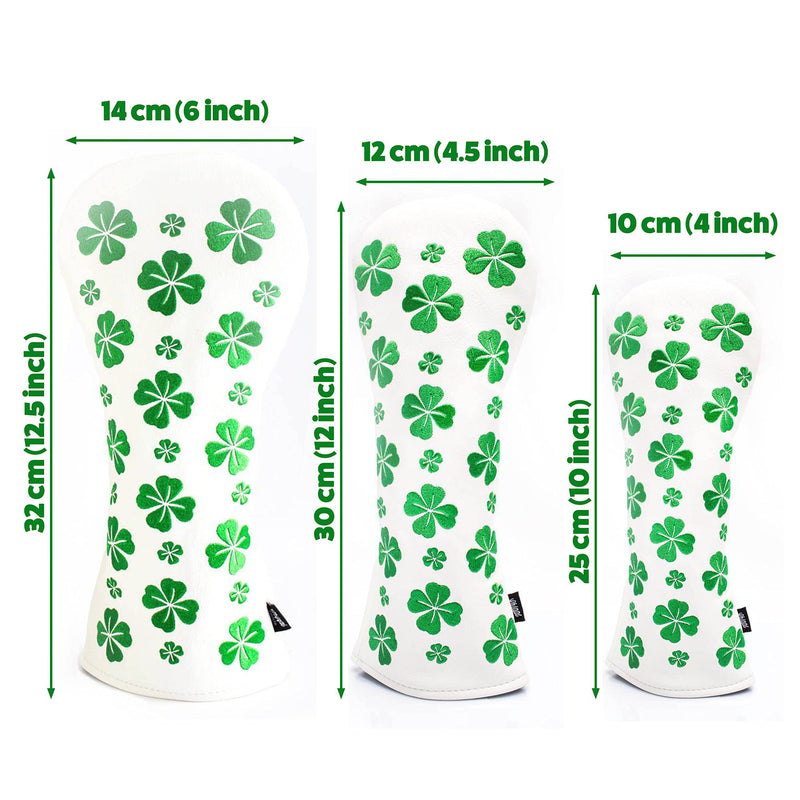 The Luck Of The Irish Golf Club Headcovers by Chippi Golf, Driver, Fairway Wood and Hybrid, Fits All Major Brands, Embroidered, Waterproof, Durable PU Leather With A Soft Inner Lining (Fairway Wood) - Golf Gift