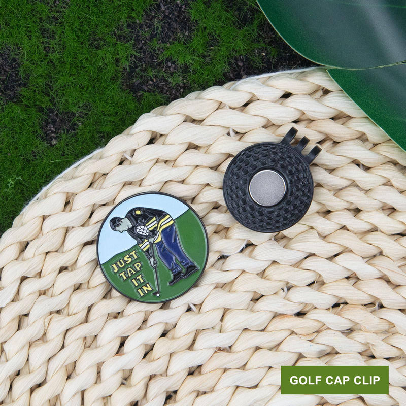 Funny Golf Ball Markers Golf Hat Clip Marker with Magnetic Balls for Golf Gloves Hats Bags Caps Belt Pocket - Golf Gift