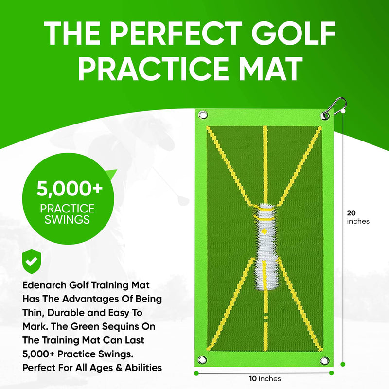 Edenarch® Golf Training Mat Swing Path Detection | Golf Training Aid For Indoor & Outdoor | Analyse Swing Path & Correct Stance & Posture | Golf Gift Accessories For Beginners, Men, Women & Children - Golf Gift