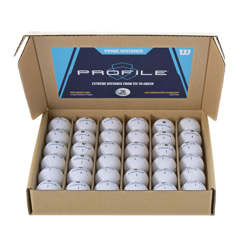 Wilson Amazon Exclusive Golf Balls Prime Distance Profile, 36-Pack, White, WGWR76000 - Golf Gift