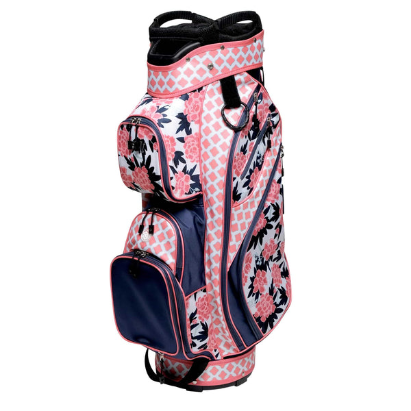 Glove It Golf Ladies Lightweight Cart Bag 6lbs, 15-Way Divider, 9 Pockets - Peonies & Pars - Golf Gift