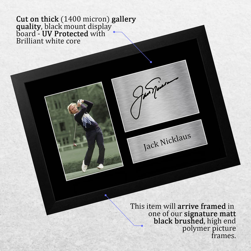 HWC Trading FR Jack Nicklaus Gift Signed FRAMED A4 Printed Autograph Golf Gifts Photo Display - Golf Gift