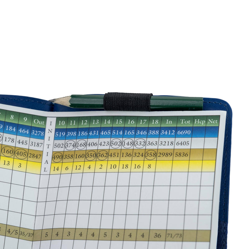 Callaway Golf Leather Bi-Fold Scorecard Holder - Navy Blue Leather Golf scorecard Holder - Golf Gift