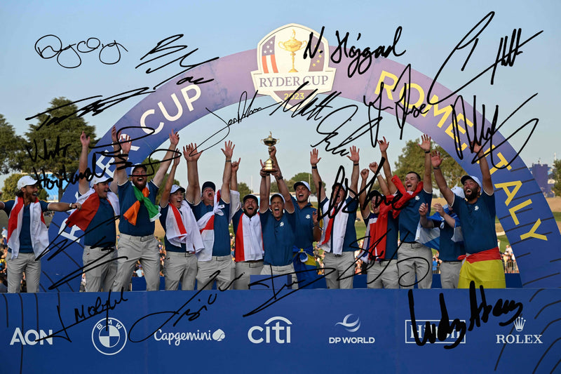 RJR PRINTS Team Europe - Golf 2023 Winners - Signed 12x8 Inch Montage Photo Print Pre Printed Signature Autograph Gift - Golf Gift