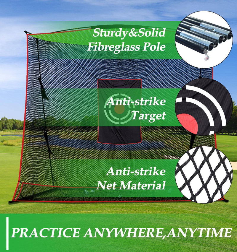 Golf Practice Hitting Nets for Backyard Driving Indoor Use Heavy Duty Practice Golf Driving Nets for Backyard Premium Portable Golf Impact Nets Cages with Frame and Net for Men - Golf Gift