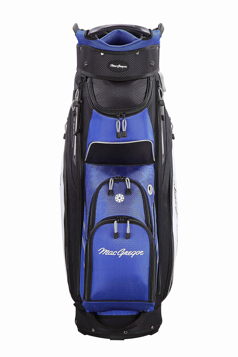 MacGregor Principal 10" Golf Cart Bag, 14-Way Top With Dividers And 9 Pockets, Black/Blue - Golf Gift