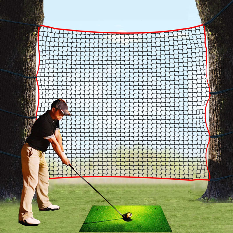 Golf Practice Barrier Net 10x15ft, Golf High Impact Ball Hitting Net Containment with Mat and Tees Heavy Duty for Training Hockey Baseball Soccer Volleyball (10x15 ft) - Golf Gift