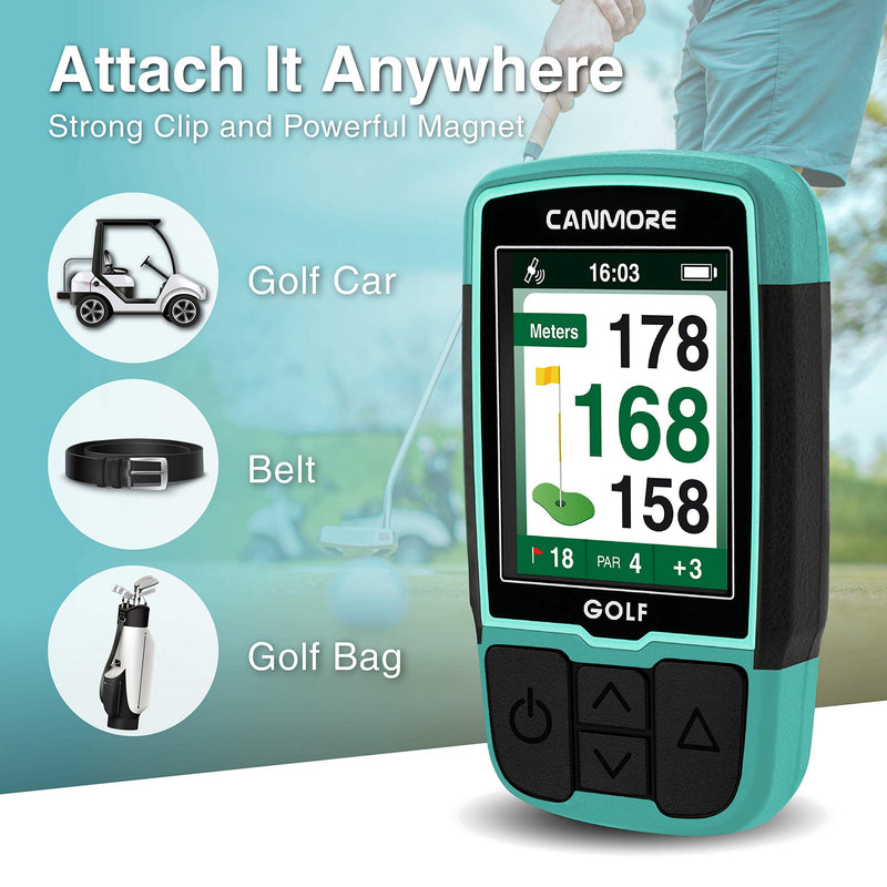 CANMORE HG200 PRO Handheld GPS Golf Device, 40,000+ Free Preloaded Worldwide Course, Upgraded IC Chip, USB Micro Charging Cable, Black - Golf Gift