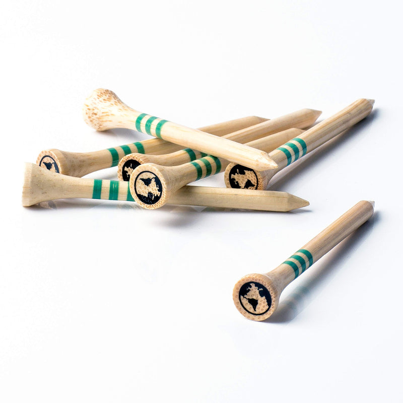 Green Swing Bamboo Golf Tees 70mm | Strong Sustainable Biodegradable | 30pcs (Natural Bamboo) - Golf Gift