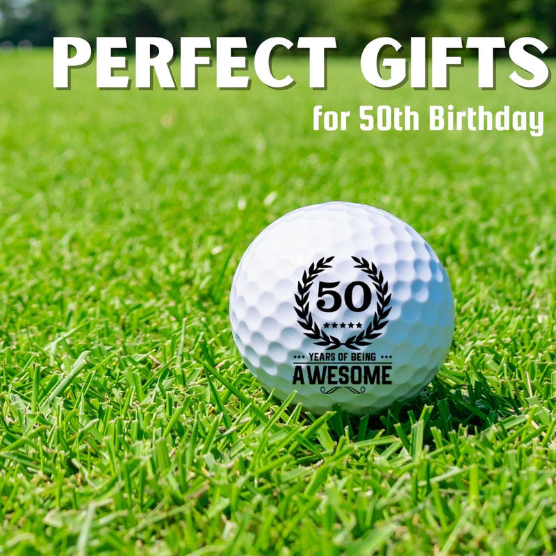 50th Birthday Gifts Golf Balls Set for Men or Him, Perfect for Dad, Husband, Grandpa, Golfers, Golf Lovers for Birthday & Father's Day - Golf Gift