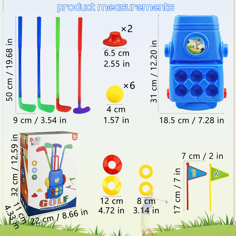 xwin sportseries Kids Golf Club Set Toddler Sports Toy with 6 Colourful Balls, 4 Adjustable Clubs, 2 Practice Holes in Golf Suitcase with Handle – Indoor Outdoor Play Equipment for Boys Girls Age 3-6 - Golf Gift