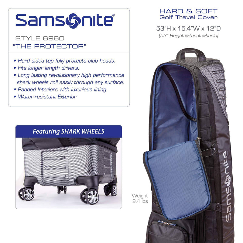 Samsonite Unisex Samsonite "the Protector" Hard and Soft Golf Travel Cover, Black, One Size UK - Golf Gift