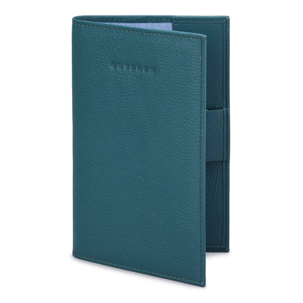 Hoxton Leather Golf Scorecard Holder with Pen Loop by Gryphen (Teal) - Golf Gift