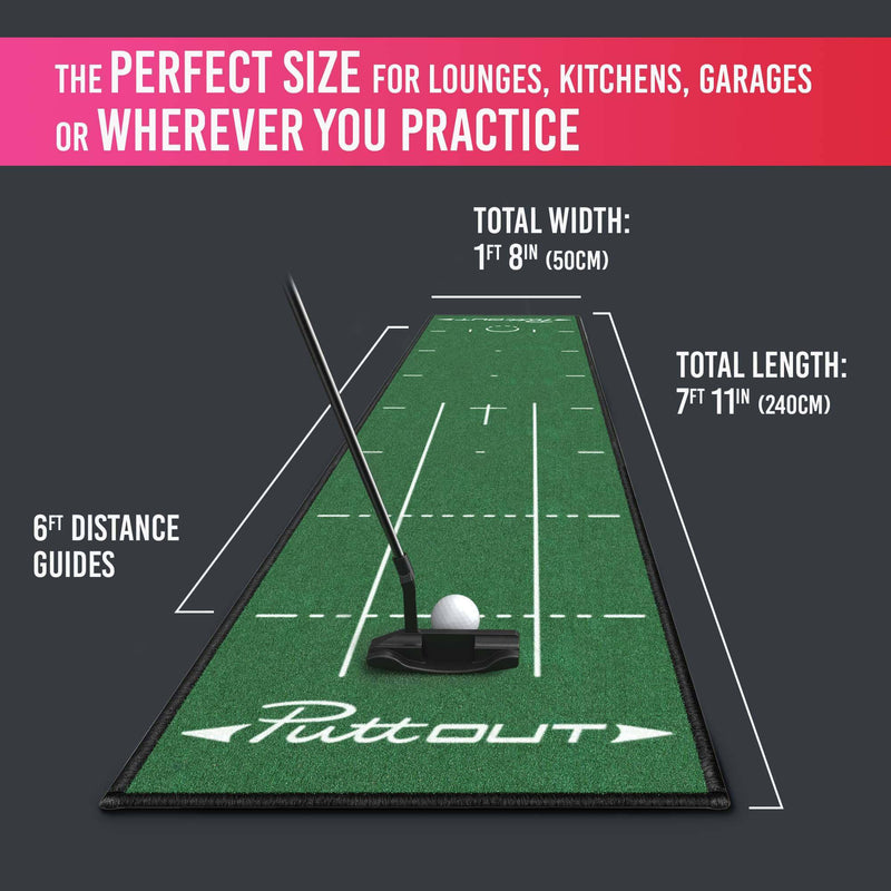 PuttOUT Medium Putting Mat - 240cm x 50cm - Golf Gift