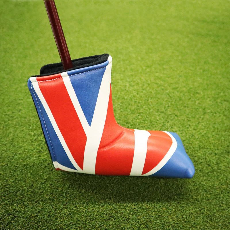 Golf Blade Putter Cover Mallet PU Leather for Golf Putter Club Protector fits All Putters Portable and Durable Color Black White Blue Red Pattern (UK Flag Pattern) - Golf Gift