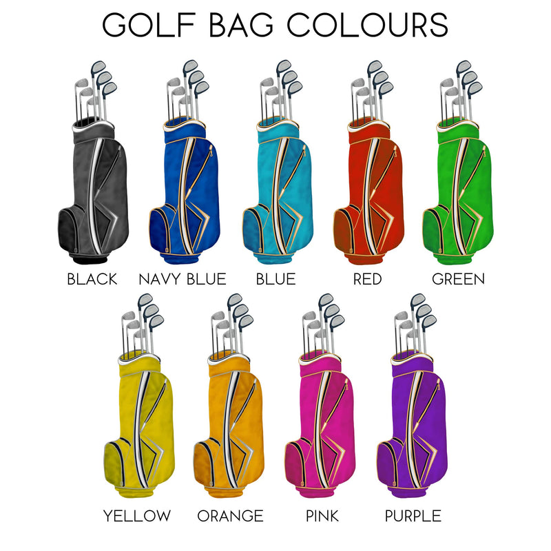 Personalised Family Golf Bags Print - Golf Lover Gifts - Birthday, Fathers Day Gift - A5, A4 Prints & Framed - Golf Gift