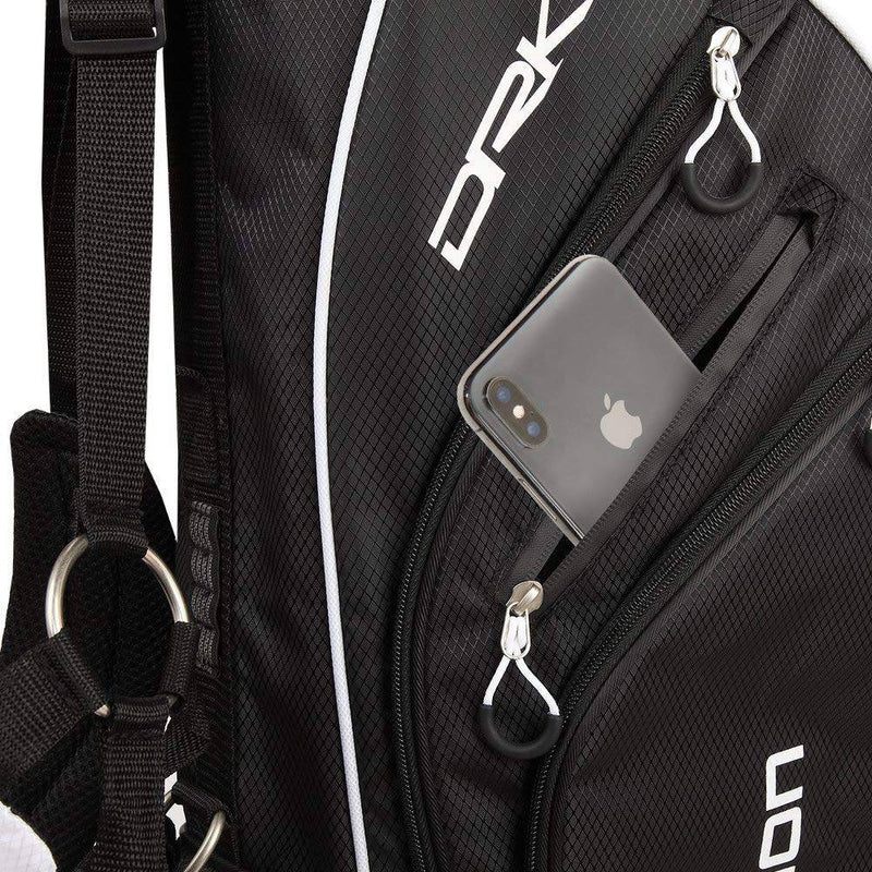 Prosimmon Golf DRK 7" Lightweight Golf Stand Bag with Dual Straps Black/White - Golf Gift