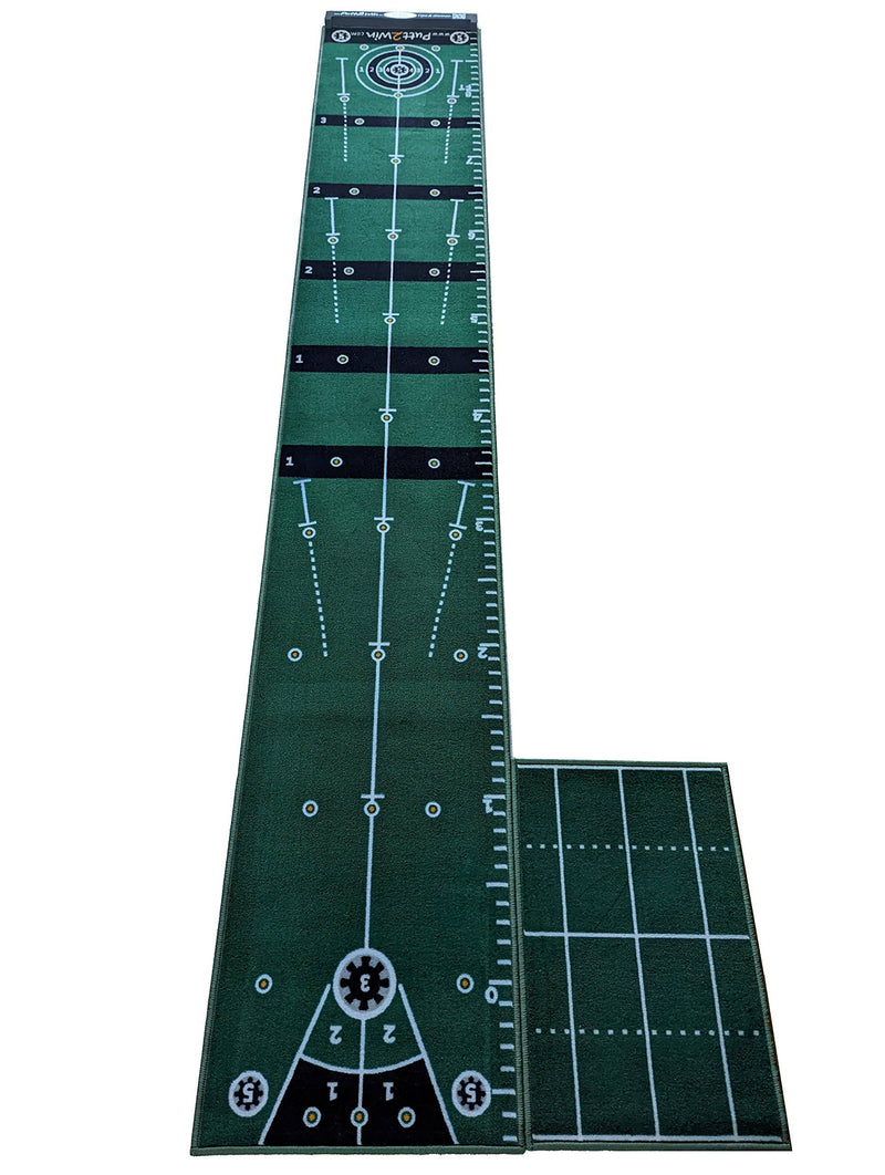 Putt2Win Pro Golf Putting Mat with Putting Games, Practice Training Aids, Golf Chipping Mat & Putting Mirror. 4 Multi Player Golf Games for Kids & Adults to Improve Putting & Chipping Great Golf Gift - Golf Gift