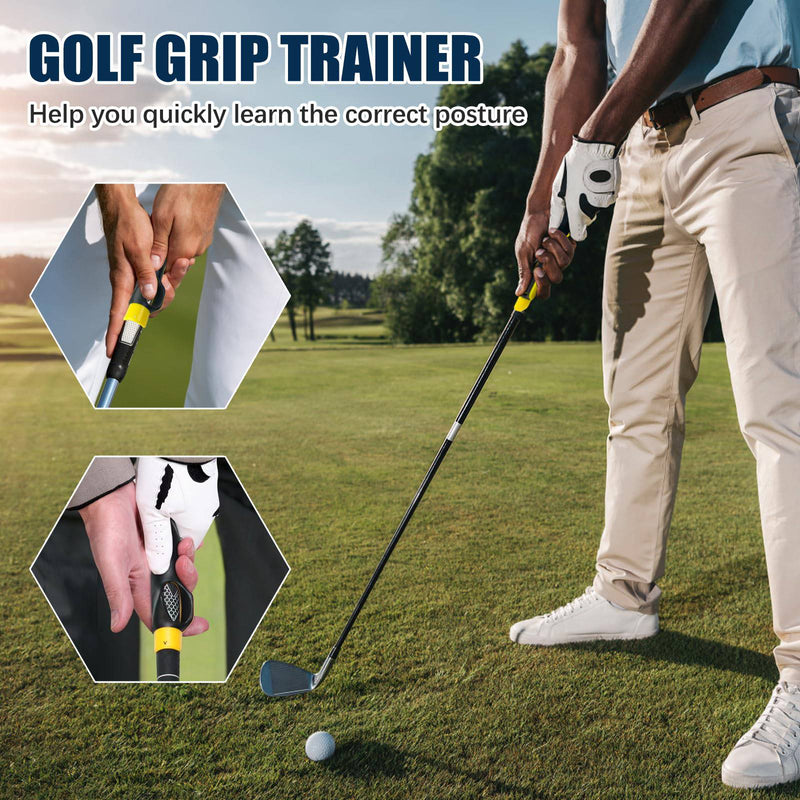 Golf Grip Training Aid, Golf Grip Trainer Swing Trainer, Golf Training Aids,Right Hand Practice Golf Assistant for Golf Beginner, One Size for All Golf Club - Golf Gift