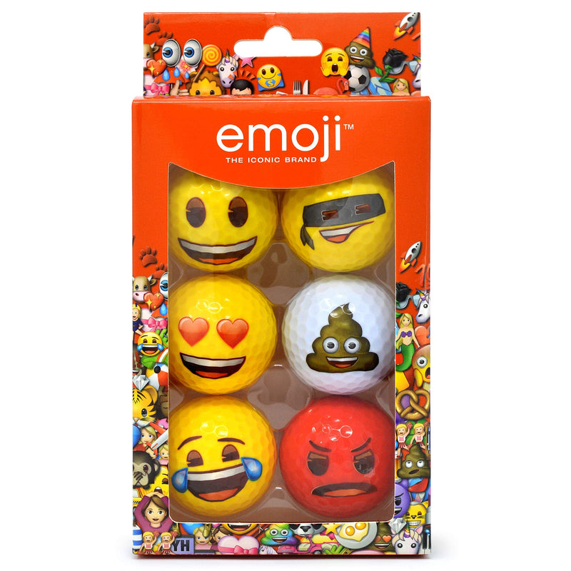 Emoji Official Novelty Fun Golf Balls - 6 Pack, Multicolor - Golf Gift