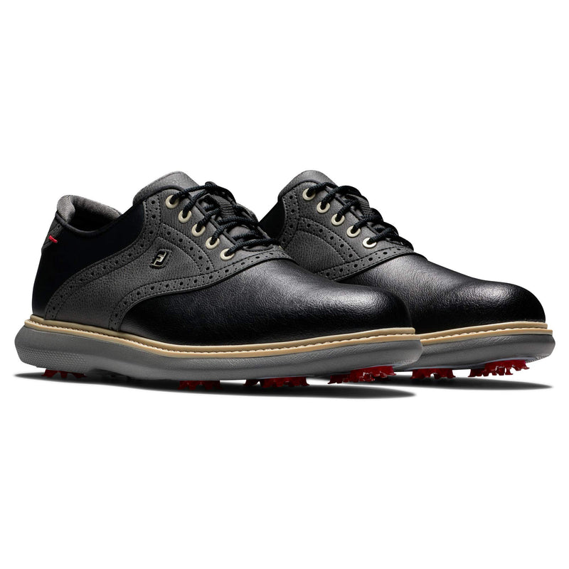 FootJoy FJ Traditions Men's Golf Shoes, Size UK 9 Medium, Black - Golf Gift