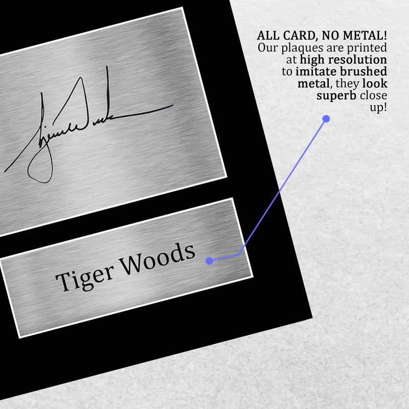 HWC Trading Tiger Woods Gift Signed A4 Printed Autograph Golf Gifts Photo Display - Golf Gift