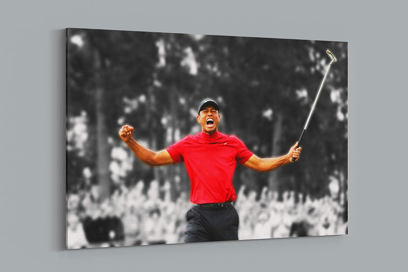 Tiger Woods American Golfer 2019 Masters Champion Gallery Framed Canvas Art Picture Print - Golf Gift