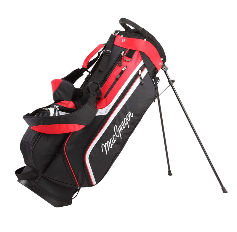 MacGregor Golf Mens CG3000 Steel Irons Graphite Woods 1" Longer Golf Clubs & Stand Bag Package Set, Mens Right Hand, Black/Red - Golf Gift