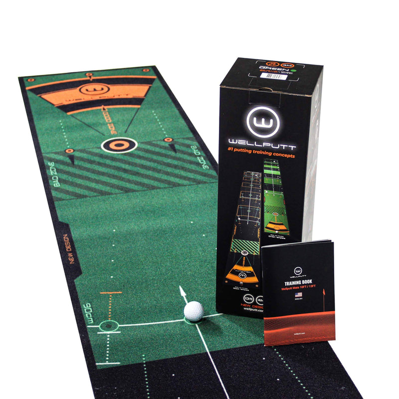 WELLPUTT - Golf Putting Training Mat - 4m / 13ft Classic Green - Golf Gift