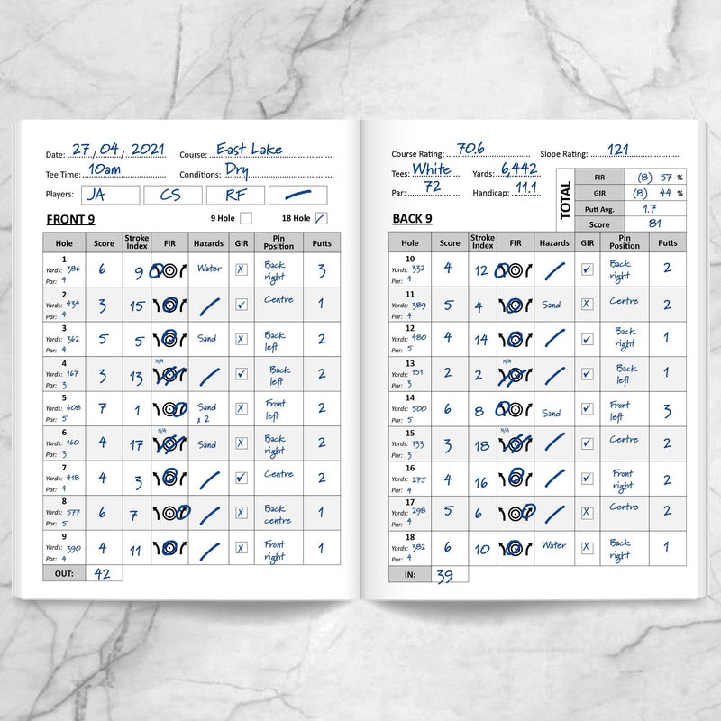 Golf Log Pocket Notebook - Progress Tracker, 50 Detailed Rounds of Golf, Yardage Section, Golf Terminology & Game Formats - Golf Gift