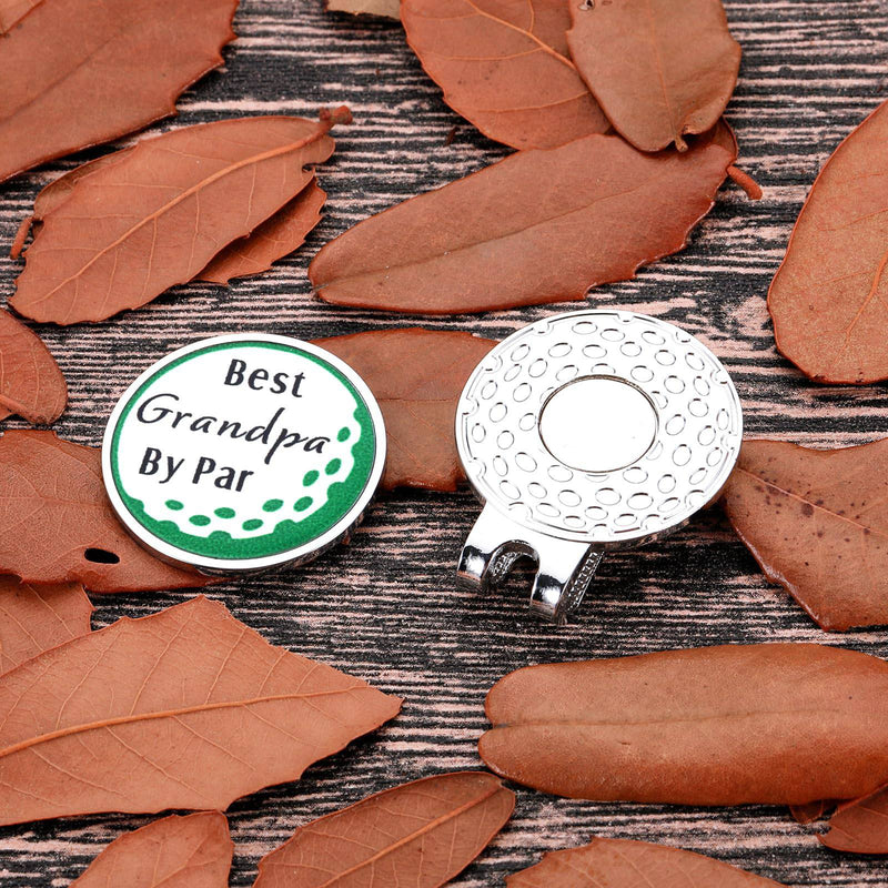 Golf Ball Marker for Grandpa Gold Gifts for Men Fathers Day Dad Gifts for Grandpa Best Grandpa By Par Golf Ball Magnetic Hat Clip Golf Accessories Gifts for Golfers Grandpa Retirement Golf Gifts Men - Golf Gift