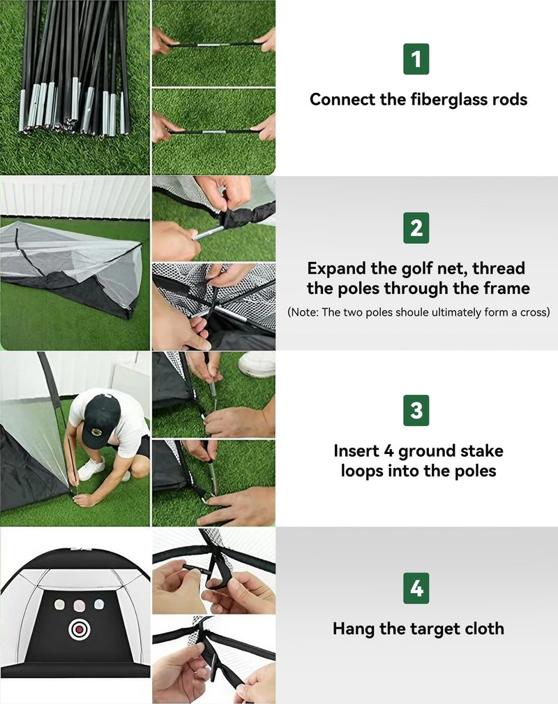 10x7ft Golf Practice Net, Golf Nets for Backyard Driving with Triple Turf Golf Mat, Outdoor Indoor Golf Hitting Net with 10 Practice Golf Balls, Multiple Targets Golf Training Aid Net Accessories - Golf Gift