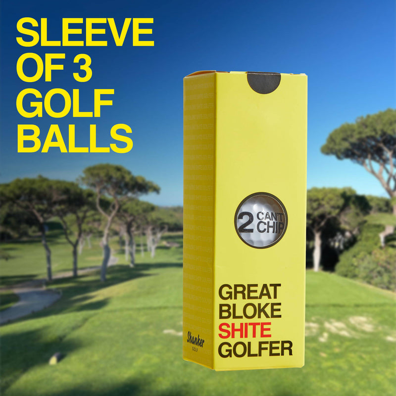 Shanker Golf Balls Gift Set - Shite Golfer Starter Pack - Sleeve of 3 Balls, Ball Marker & Wooden Tees Set - Perfect Funny Gift for Golfers - Funny Rude Horrible Golf Balls Set - Novelty Golf Gift - Golf Gift