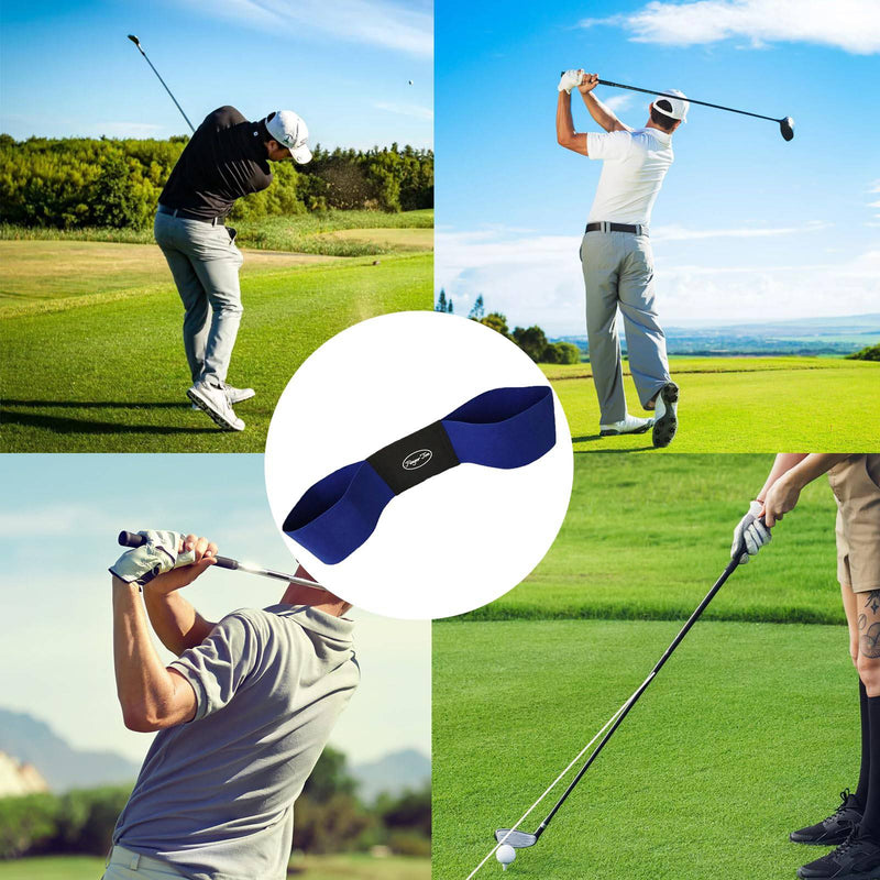 1 Pcs Golf Training Aids, Golf Swing Trainer, Golf Swing Training Aid, Golf Training Aids Professional Motion Posture Correction For Men Women (Golf Swing Band-Blue) - Golf Gift