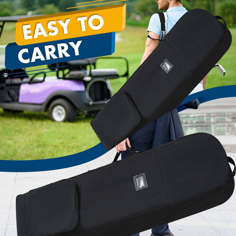 DAREKUKU Golf Travel Covers for Airlines with Detachable Shoulder Straps, Soft Foldable Golf Club Travel Bags, 900D Heavy Duty Oxford -Universal Size - Golf Gift