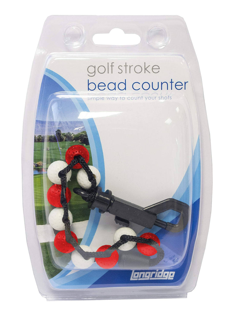 Longridge Golf Bead Stroke Counter - Red/White, - Golf Gift