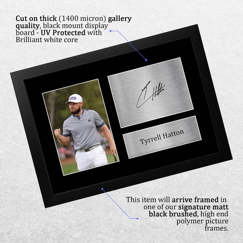 HWC Trading FR A4 Tyrrell Hatton Gifts Printed Signed Autograph Picture for Golf Memorabilia Fans - A4 Framed - Golf Gift